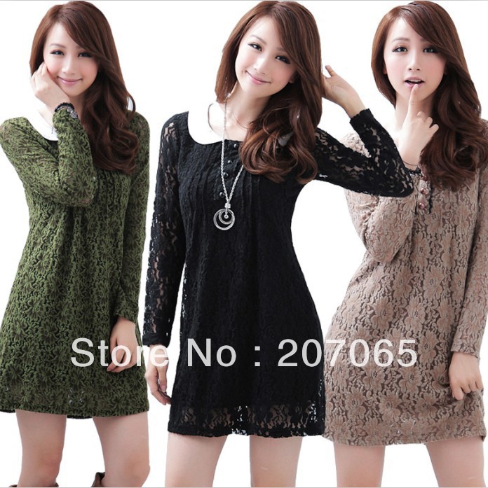 Free shipping plus size women dress, lace dress size XL,2XL,3XL,4XL  3 colour