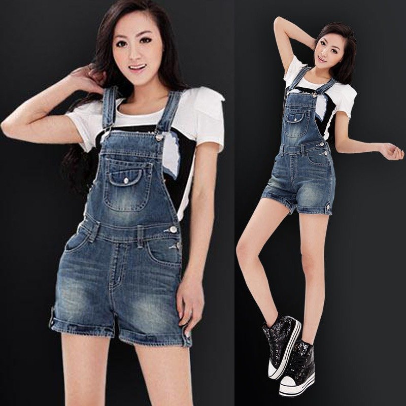 Free shipping  plus size XL -L 2012 casual  summer ladies  light blue denim shorts  skinny pants    jean  overalls jumpsuit