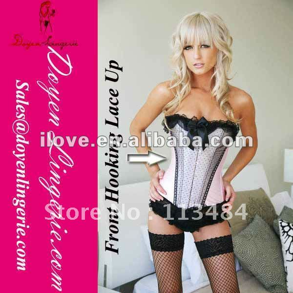 Free Shipping!Polka Dot Satin Bustier Top Big Women Corset DH820