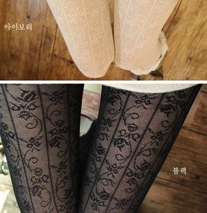 Free shipping polyester cotton women's Lace pantyhose Jacquard silk stockings
