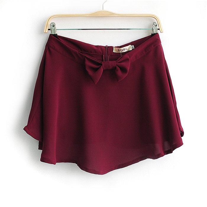 Free shipping Pomeloes clothing zc048 summer 2012 bow chiffon shorts culottes over$300DHLFREE