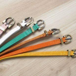 Free shipping Popular strap pigskin thin belt female genuine leather casual fashion all-match decoration white