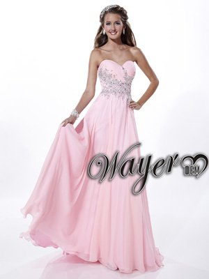 Free Shipping+Popular Strapless Sweetheart Appliqued Lace Beading Chiffon Prom Party Dress HL-PD605