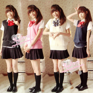 free shipping Preppystyle school uniform school uniform class service sleeveless sweater vest sweater vest