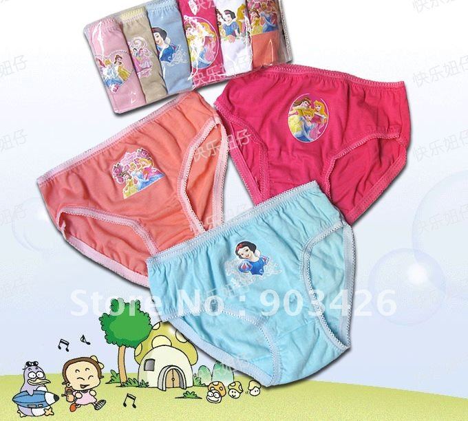 Free Shipping ! Princess Kid's Underwear Cartoon Underwear Children's Briefs (6pcs/pack) G1508 On Sale Wholesale