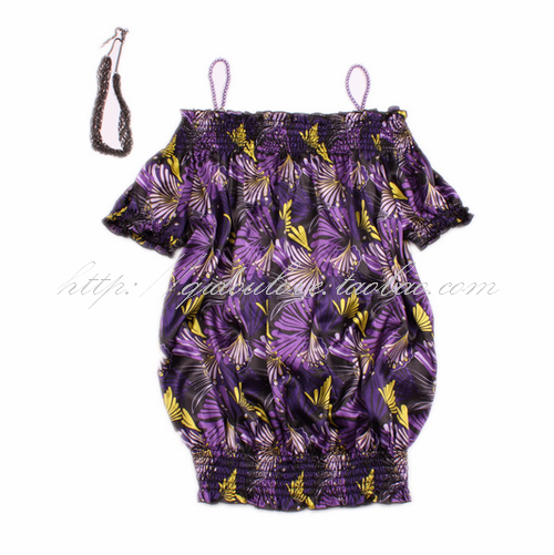 free shipping Print design short strapless pearl spaghetti strap slim waist spaghetti strap t-shirt top chiffon shirt