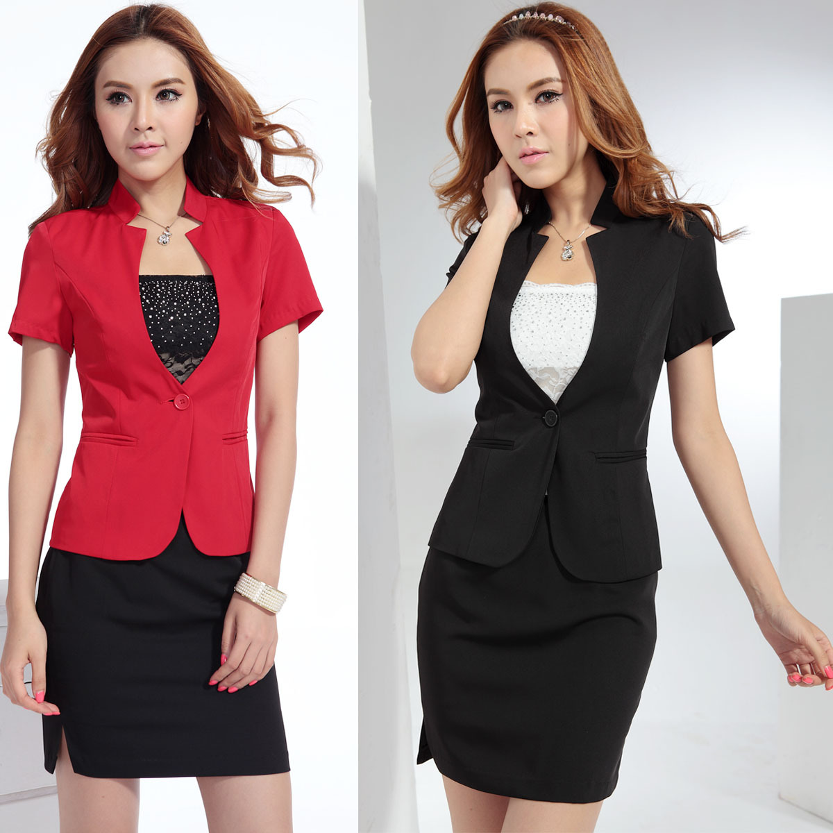 free shipping professional New arrival 2012 summer short-sleeve career dress set female work wear suit work wear 818