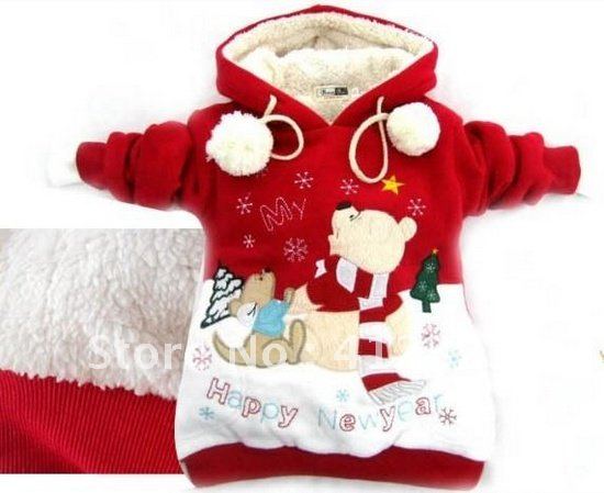 free shipping prom baby children girls Christmas new year wear winter warm coat hoodies outercoat with fleece