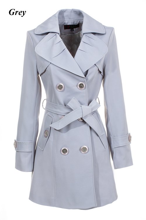 Free shipping promotion 2012 fashion women trench coat outerwear  slim overcoat OL dress outdoor double breasted clothes