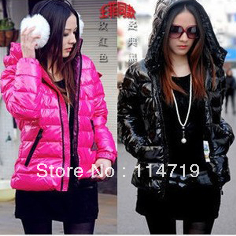 FREE SHIPPING Promotion 2012 NEW Fashion Winter Hot-selling Women's Lady's Sweet slim short design shiny down Warm Jacket coat