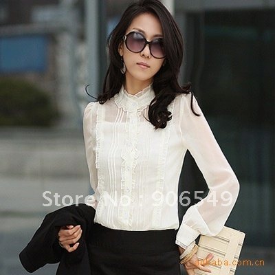Free shipping promotion 2012 new fashion women shirts dress shirt fashionable tops long sleeve chiffon blouses lady tops