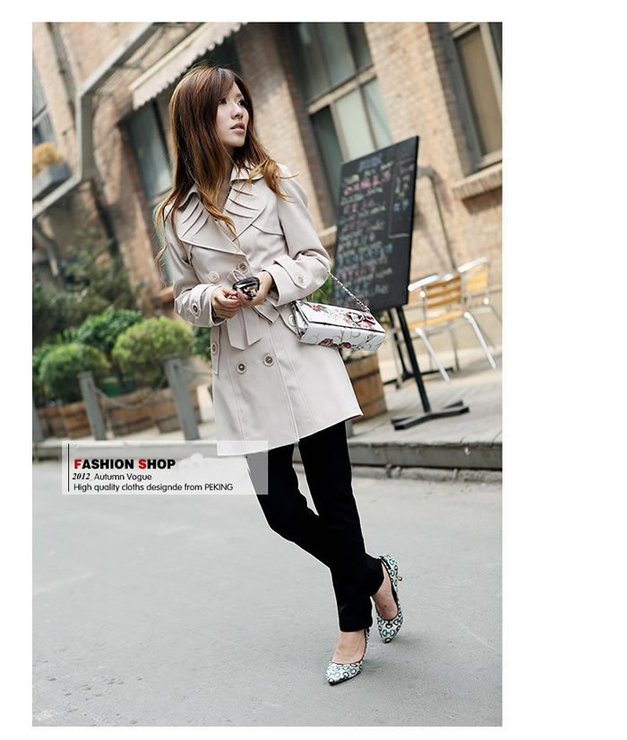 Free shipping promotion 2013 fashion women trench coat outerwear slim overcoat OL dress outdoor double breasted clothes