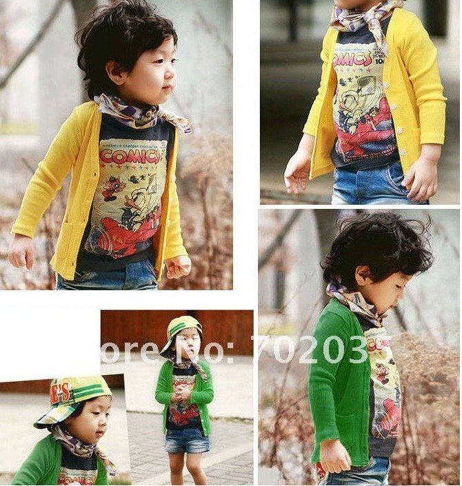 Free shipping Promotion 7 colors children's cardigan children cardigan boy's cardigan girl's cardigan kids wear kid's outerwear