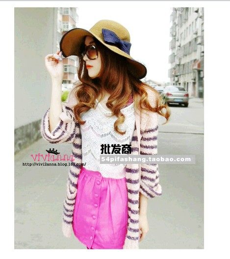 Free shipping promotion bowknot tipping paper straw hat big along the sun hat female cap hat lady cap
