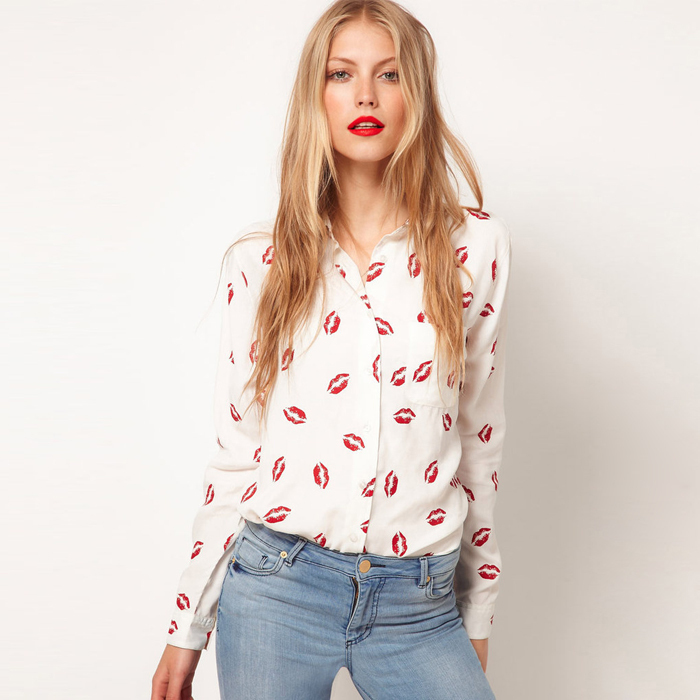 Free shipping,promotion,hot sale ladies fashion sweet casual long sleeved shirts,#1023