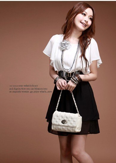Free shipping,PROMOTION,HOT SALE&TOP QUALITY,Graceful Ladies Chiffon Dress With Belt,Casual Dresses#3769