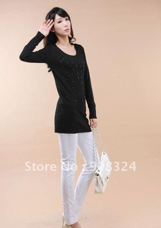 free shipping promotion sale fashion 2012 Autumn winter women sweater thin slim star sweater 2 colors