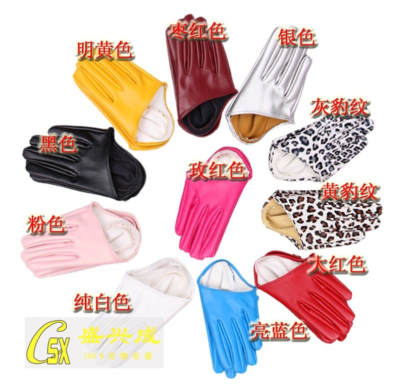free shipping pu leather rivet bow points refers gloves Ladies gloves 50pcs