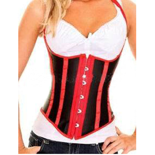 free shipping Punk Goth Striped Boned Underbust Cupless Waist Cincher Corset Shaper Halter Top  S334