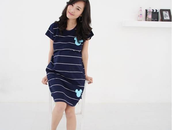free shipping Pure cotton paragraph short-sleeved lactation skirt pregnant women pregnant woman to install Y 100 skirt