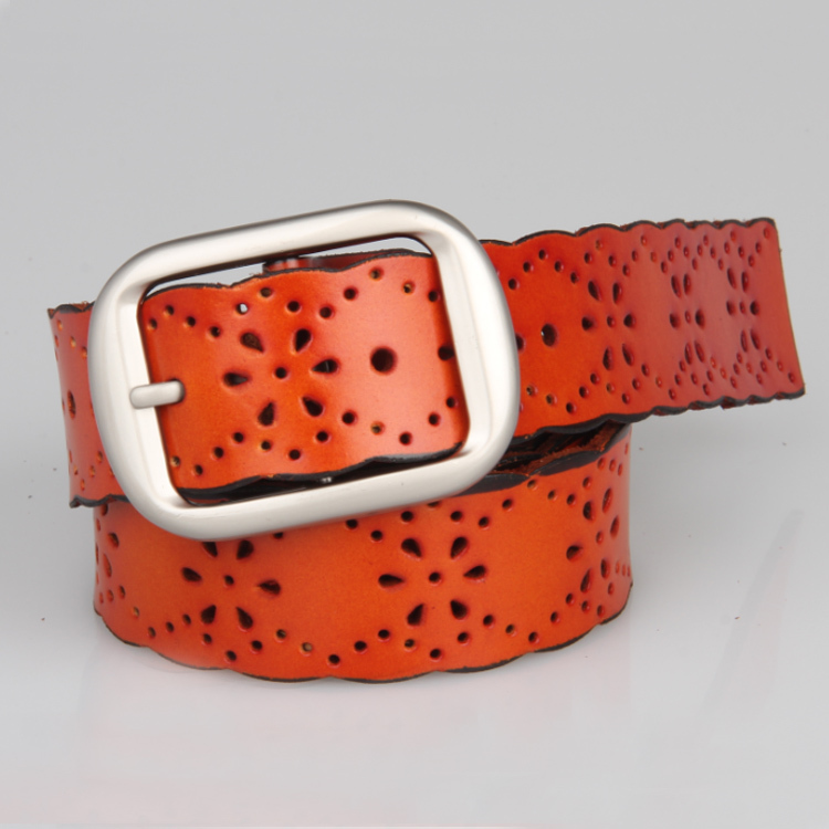 Free Shipping Pure first layer of cowhide women's strap genuine leather strap cutout fashion wide belt female