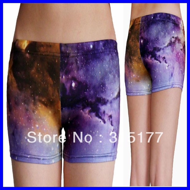 Free shipping Purple Night Sky Short Legging wholesale 10pieces/lot Mix order Tight high Shorts 2013 Women sexy pants 79155