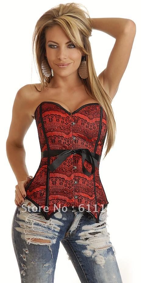 Free shipping! Push Up Corset Sexy Lingerie with G-string Strapless Gothic Bustier Intimate Underwear