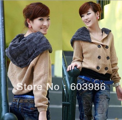 Free shipping qiu dong han new women's sweet lady brief paragraph hooded cardigan's coat