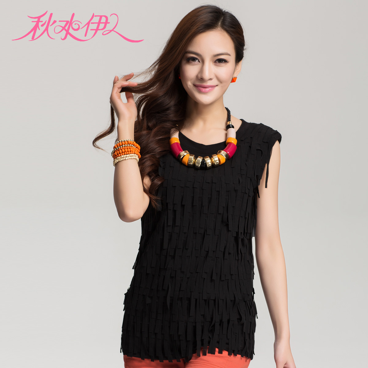 Free Shipping QIUSHUIYIREN 2013 spring all-match knitted top high quality