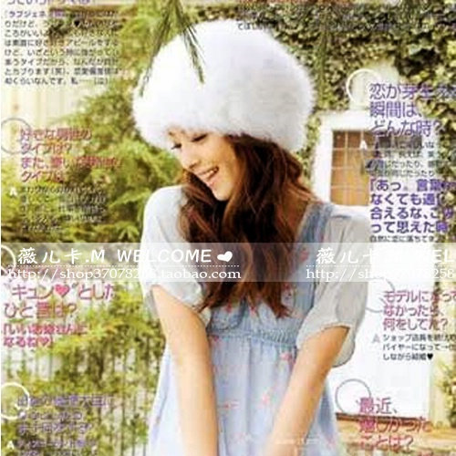 Free Shipping Quality fox fur knitted hat,white women mink hat  Kind To Myself