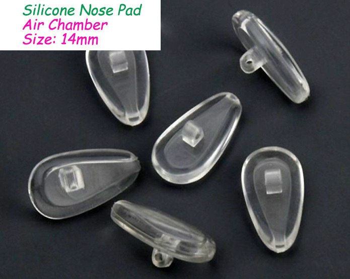 Free shipping quality silicone air chamber glasses nose pad screw in 14mm