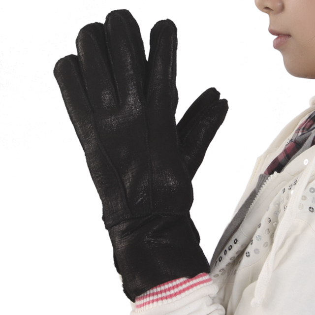 Free Shipping Quality women's gloves women's winter genuine leather gloves fur sheepskin one piece thermal