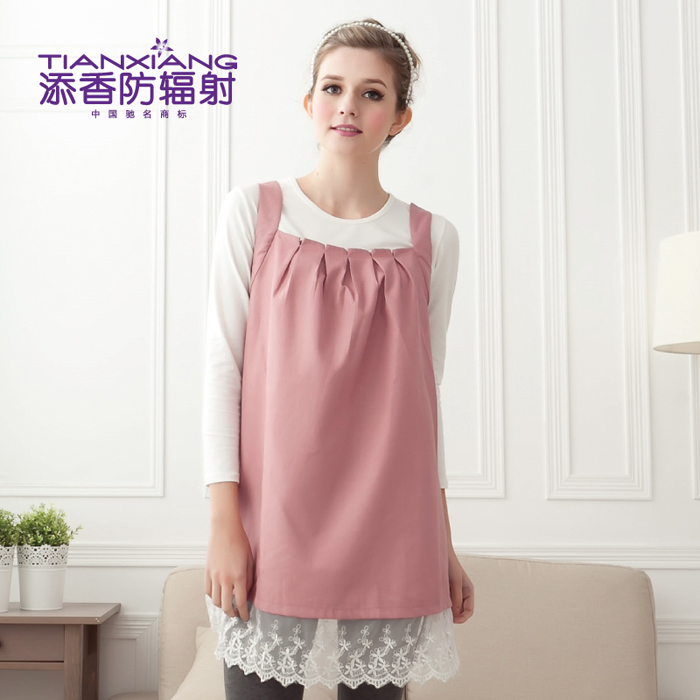 Free Shipping Radiation-resistant maternity clothing pearl fiber laciness lace sweep maternity dress 68485 promotion!!
