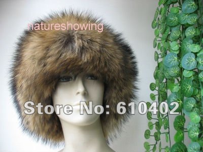free shipping/Real raccoondog  fur  handmade princess hat /best  new style / natural brown