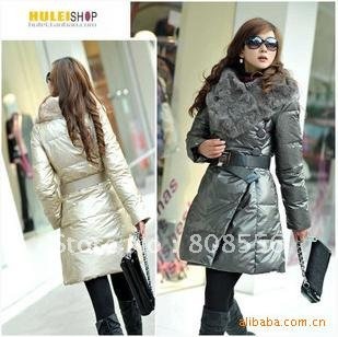 Free Shipping Real Rex Rabbit Hair Fur Collar Women's Down Jacket Outware Clothes