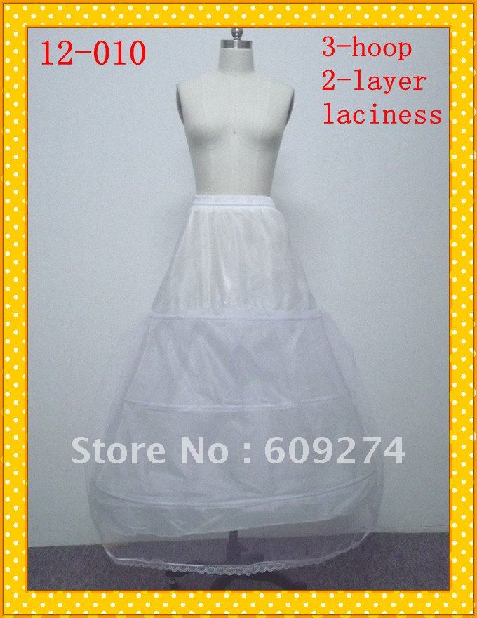 Free Shipping Real Sample 2012 Promotion Tulle 3 hoops A line Wedding Crinoline Petticoat Wedding Accessories