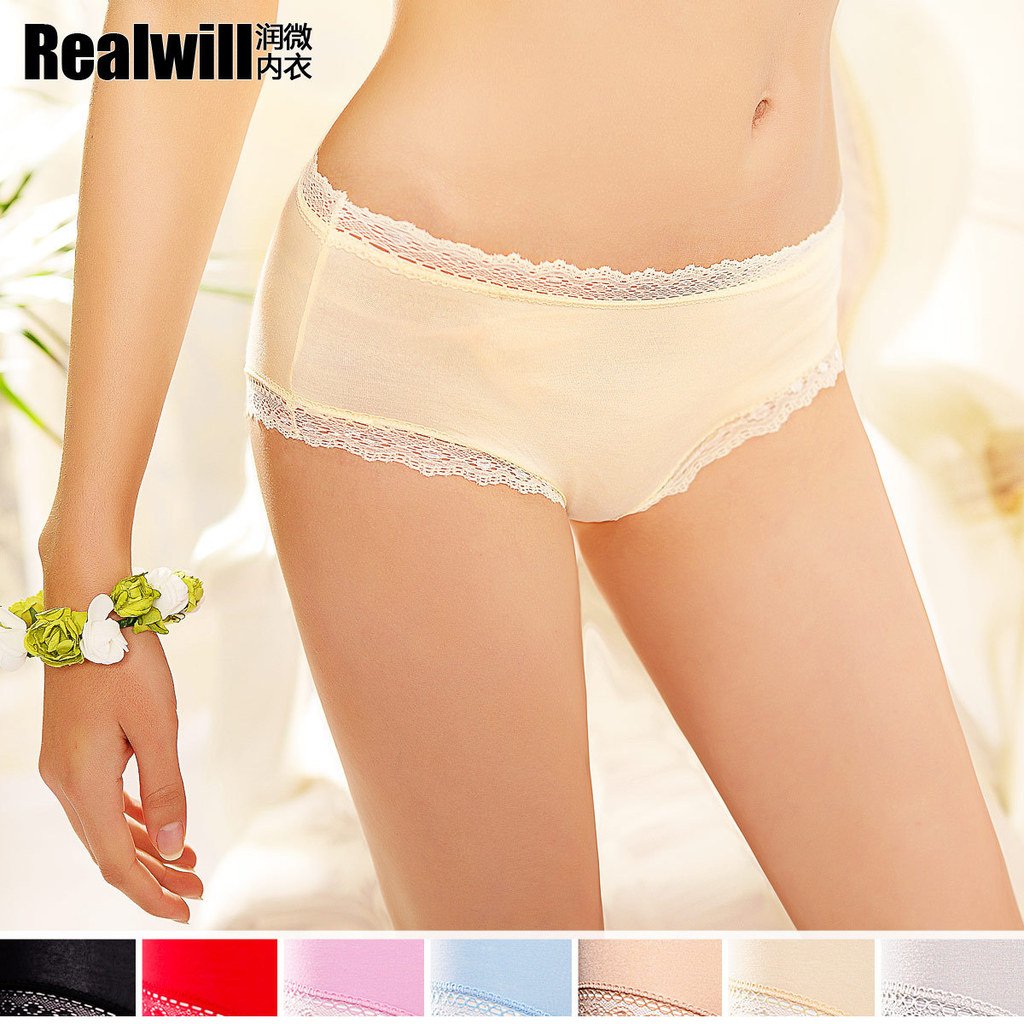 Free shipping, Realwill candy color soft silky modal panty