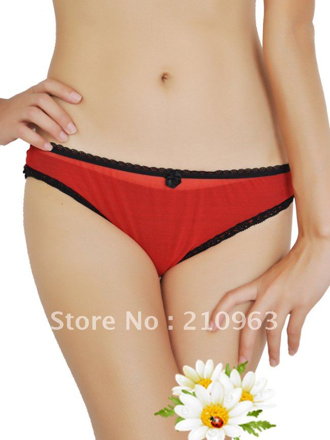 Free SHIPPING Red Lace Ladies Lingerie Women Briefs  Underwear  Sexy Panties 10Pcs/lot