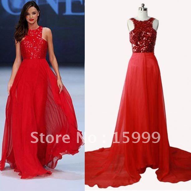 Free Shipping Red Sequins Celebrity's Evening Women's Dresses JH255