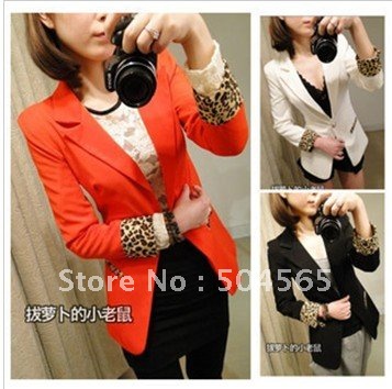 Free shipping+Retail,2012 New Arriving,Women's Leopard Suit Coat,Fashion shoulderpads Jackets,Lady Outerwear,3colors R41