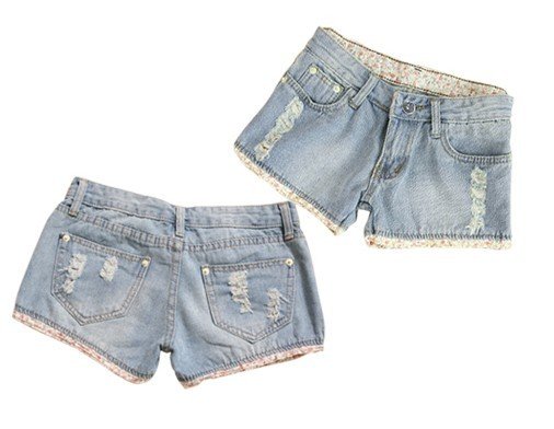 Free shipping Retail leisure women denim shorts discount lady short jeans