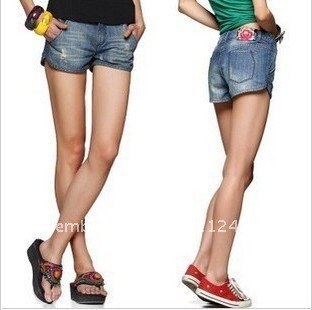 Free Shipping Retail New Arrival embroidery denim shorts women fashion shorts ladies short trousers
