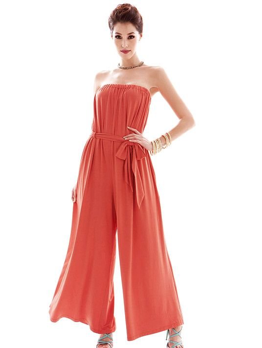 free shipping Retail summer sweety sexy slim popular solid cotton women's Casual Strapless loose pants Jumpsuits E30040