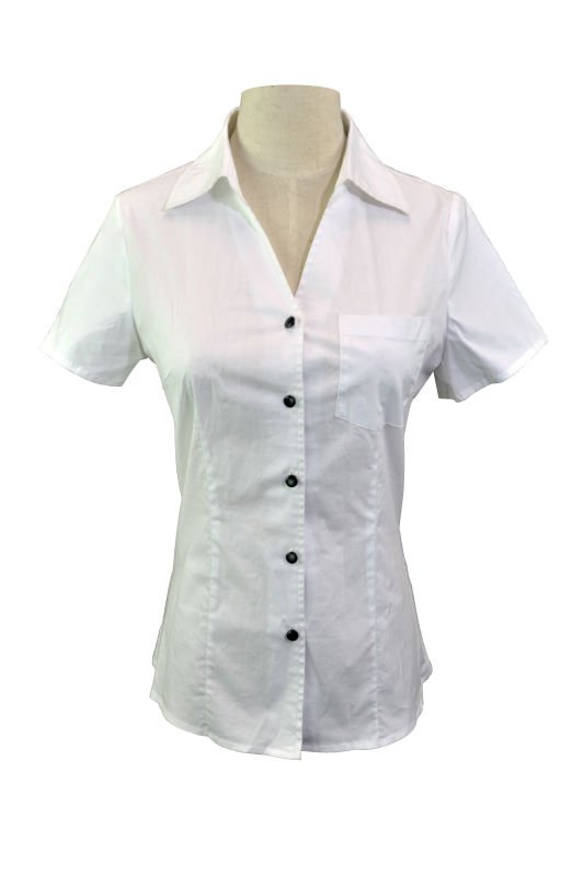 Free shipping Retail/ Wholesale Brand New  womens ladies short sleeve  OL Work Casual White Blouses Shirts Tops