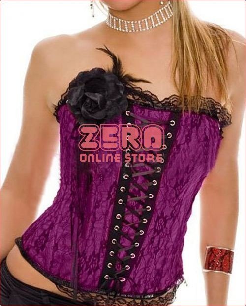 Free Shipping! Retail & Wholesale Flower Lace Boned Corset White Sexy Lingerie #2175