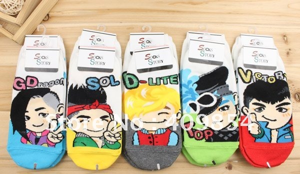 Free shipping, retail100% cotton kpop star k pop cartoon lady socks k-pop bigbang GD &TOP have been sold out