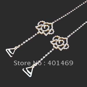 Free shipping rhinestone rose bra strap accessory
