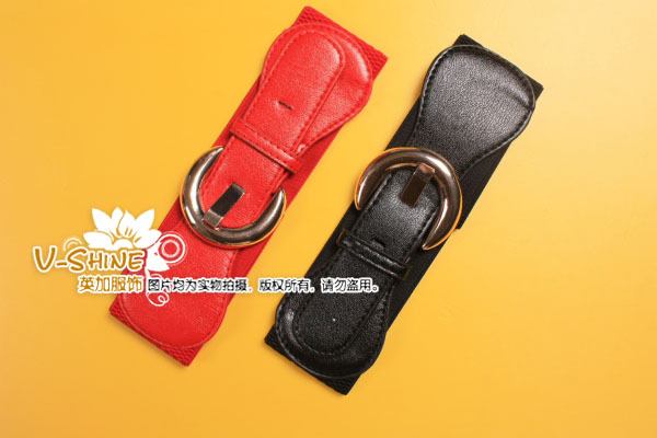 Free Shipping Rivet fashion belt female decoration elastic wide belt vintage q3 white leather cummerbund y430