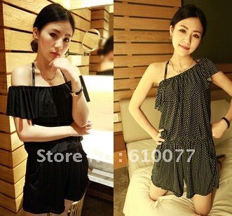 free shipping  Ruffle collar one piece shorts draw Summer comfortable fashion women's clothing2 58599