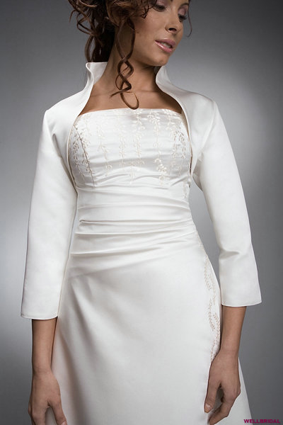 Free Shipping satin long sleeve Bridal Shawl Wrap Boleros Long Sleeve 2013 Custom Made Jackets Wedding Dress